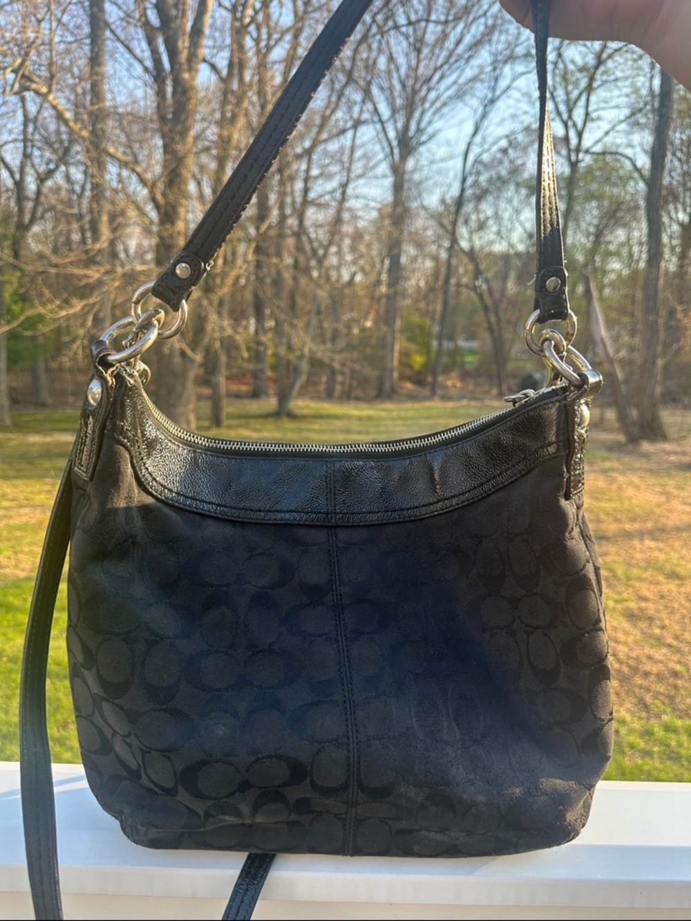 COACH Soho Signature Large Back Shoulder Hobo 13744 - Picture 9 of 16